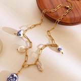 Collier Porcelaine bleu