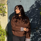 PULL COEUR MARRON