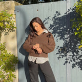 PULL DUO COFFEE ET BEIGE À POIS